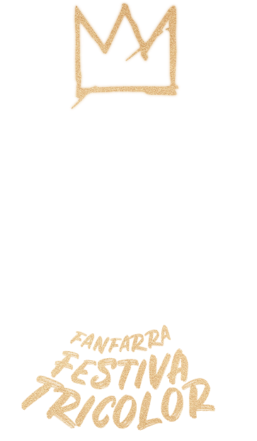 Logo alternativo da Fanfarra Festiva Tricolor com uma coroa em cima e o nome do grupo escrito embaixo.